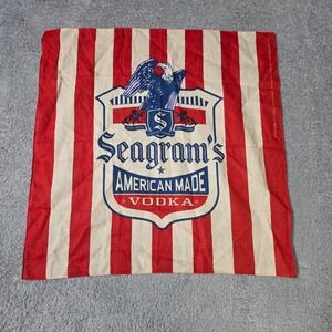 Seagram's Unisex 21x21 Bandana Red American Made Vodka Eagle Striped Patriotic